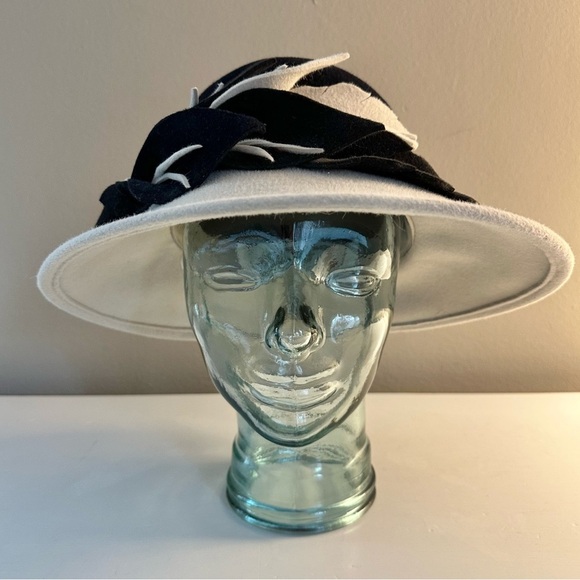 Gabriel Amar for Frank Olive Black and Tan Felt Statement Hat